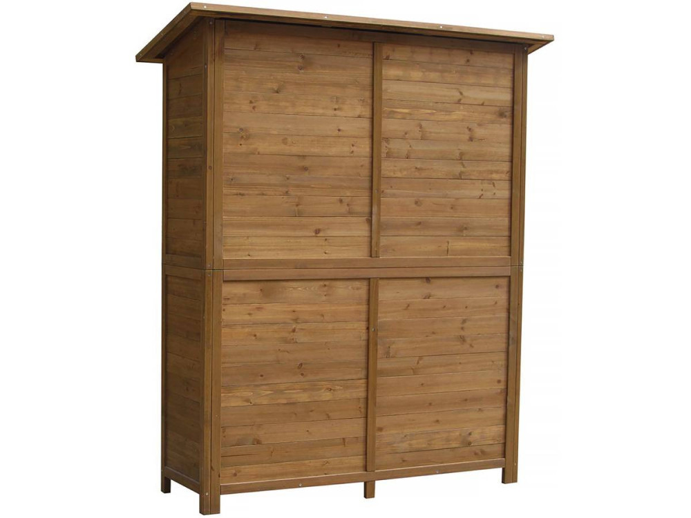 Tuinkast houten tuin berging "Espacio" - 140 x 49 x 162 cm - Bruin - kastanjebruin