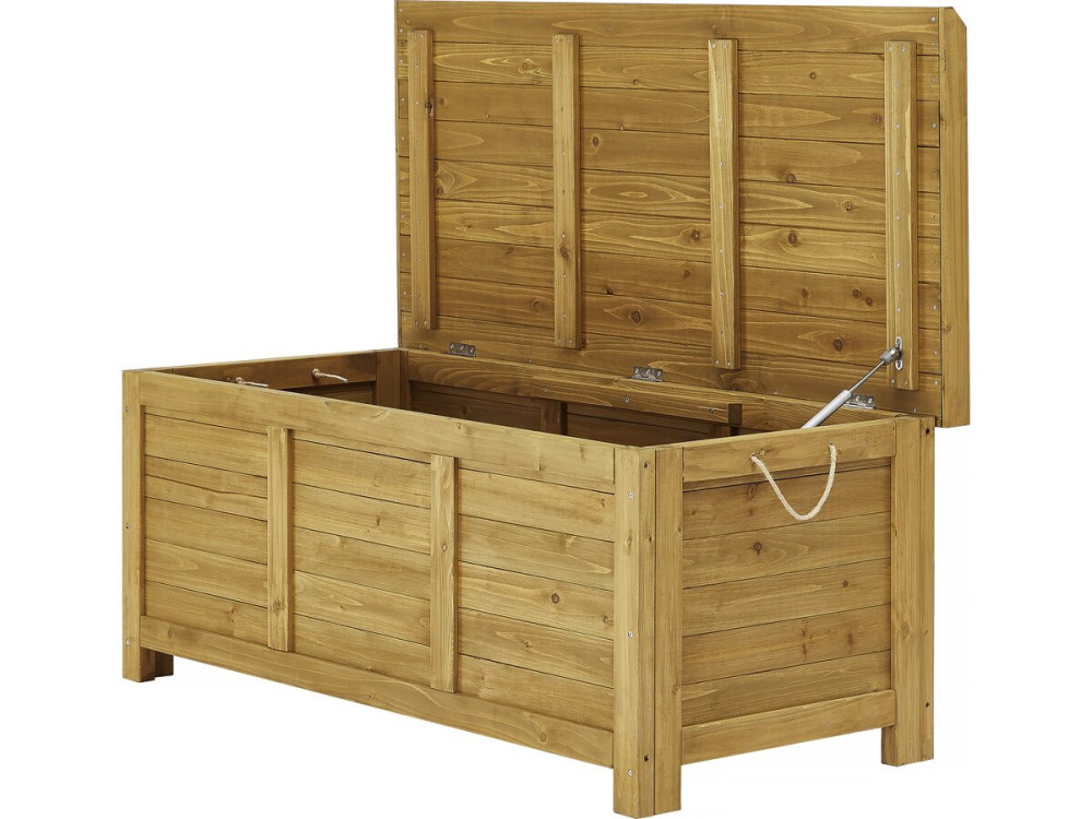 Opbergbox houten tuinkist "Gana" - 125 x 60 x 54 cm - Bruin - kastanjebruin