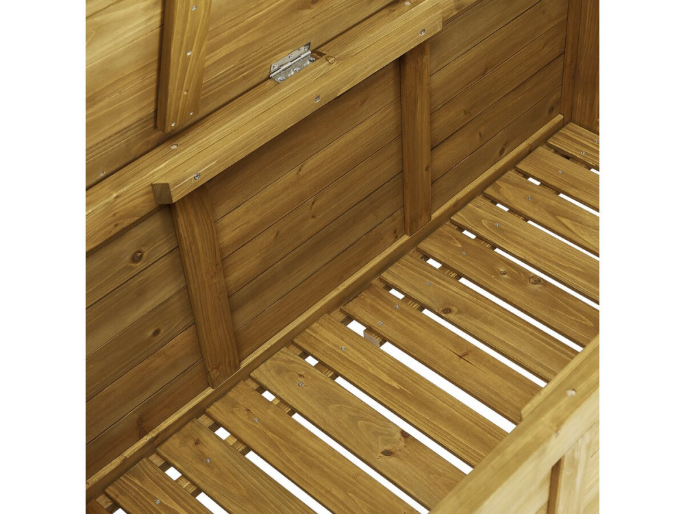 Opbergbox houten tuinkist "Gana" - 125 x 60 x 54 cm - Bruin - kastanjebruin
