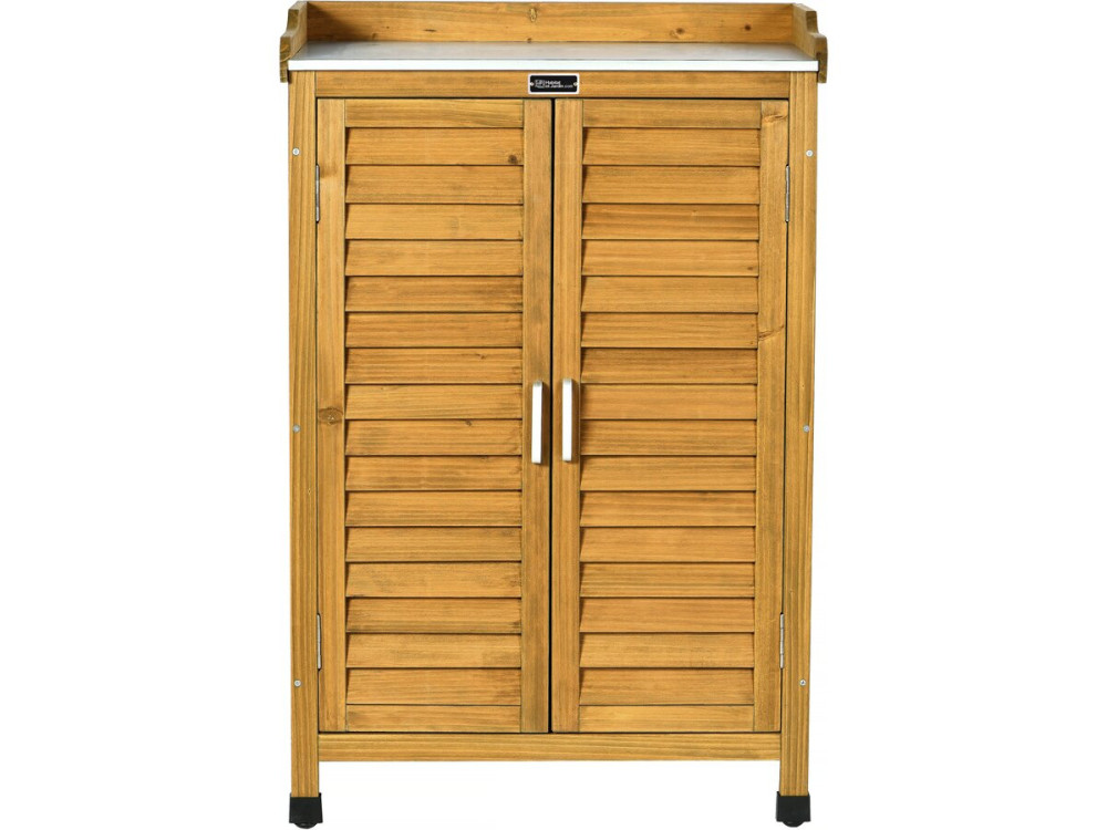 Houten tuinkast "Alexia" met wielen - 66 x 41 x 101 cm - Bruin