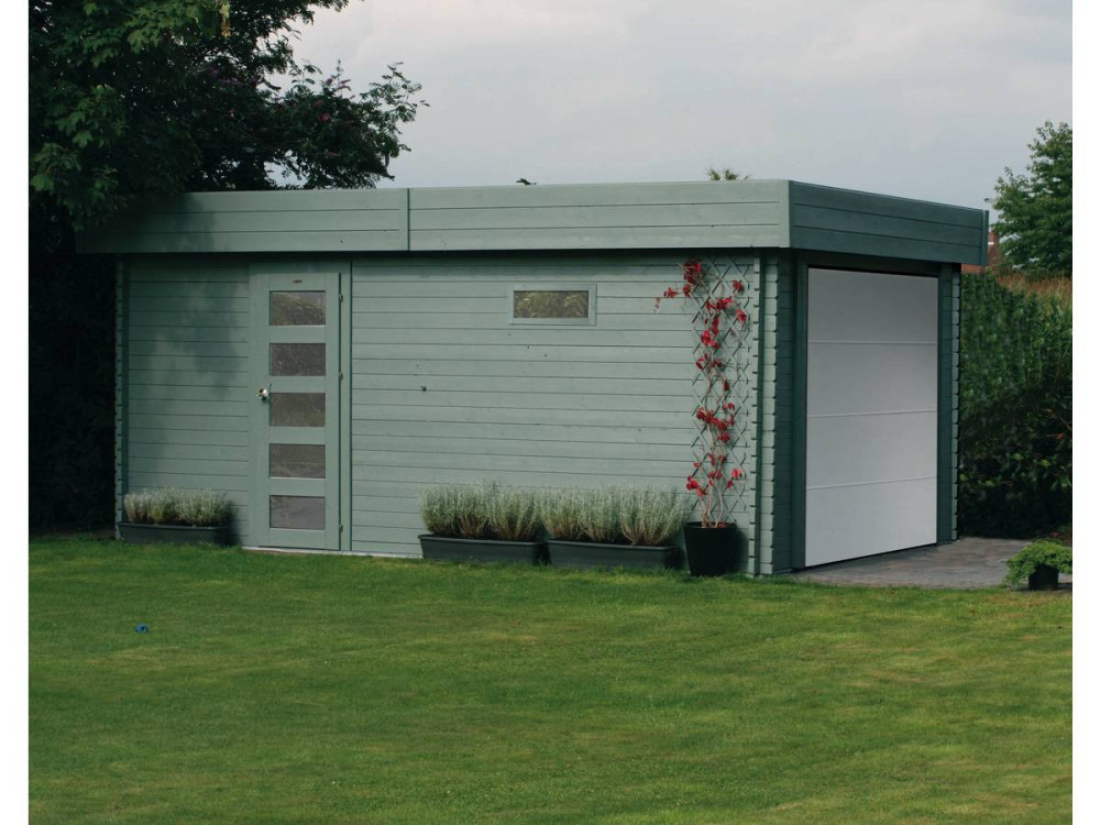 Garage "Modern" - 19.26 m² - 3.58 x 5.38 x 2.56 m - 40 mm - Gemotoriseerde deur