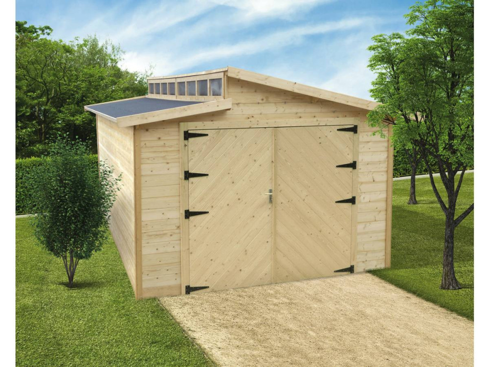Torino" houten garage - 20.88 m2 - 3.64 x 5.74 x 2.92 m - 28 mm