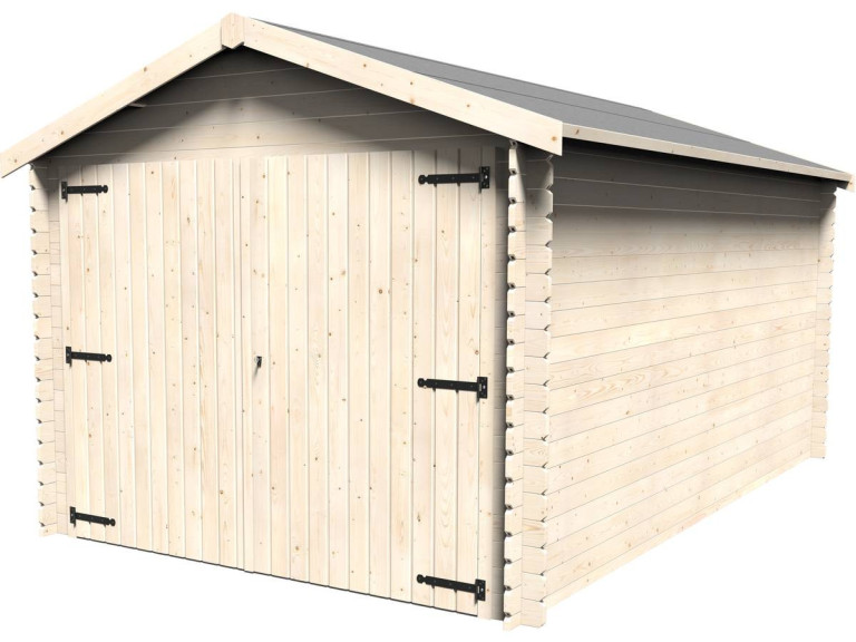 Houten garage "Gamache" - 14.24 m² - 2.98 x 4.78 x 2.56 m - 28 mm
