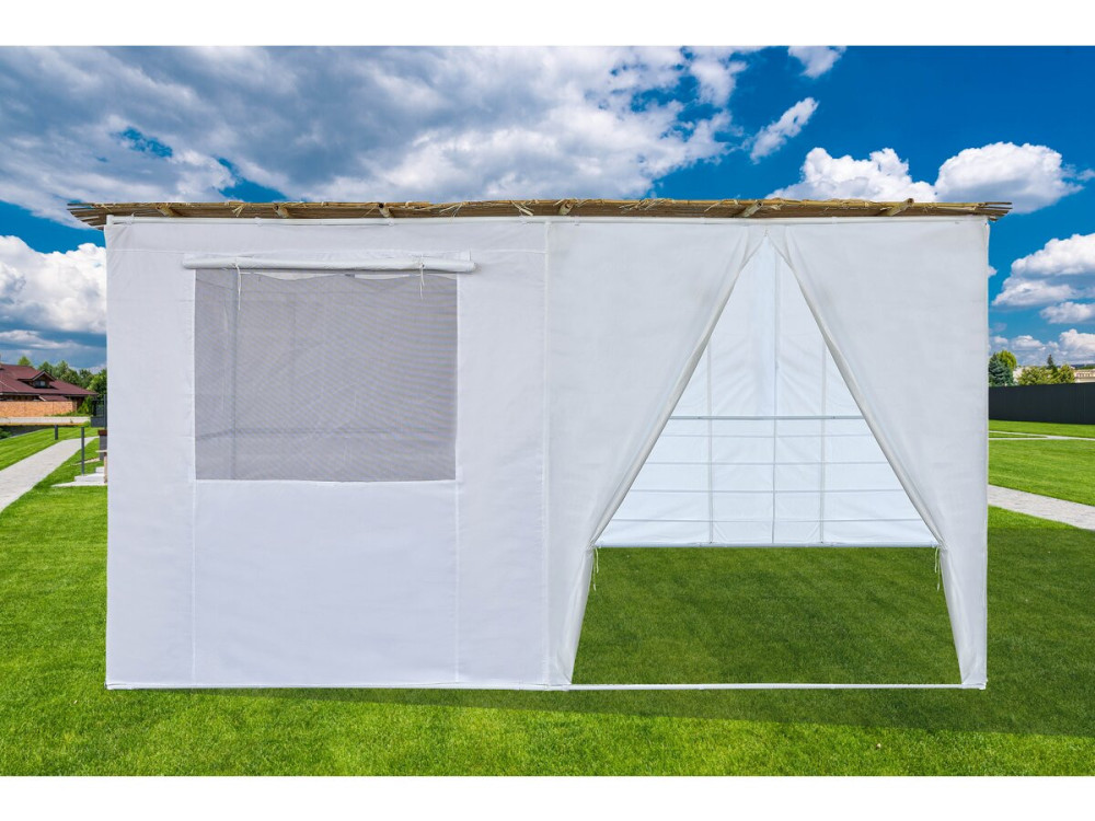 Soeka Sukkah loofhut "Nina" aanpasbaar - 4 x 3 m - 4 bamboerollen en 4 houten latten