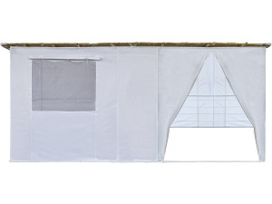 Soeka Sukkah loofhut "Nina" aanpasbaar 4 x 2 m met 2 bamboerollen en 4 houten latten