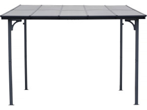 Aanbouwpergola "Marvin" - 3 x 3 m - 304 x 298 x 243 cm - Donkergrijs