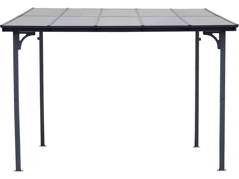 Aanbouwpergola "Marvin" - 3 x 3 m - 304 x 298 x 243 cm - Donkergrijs