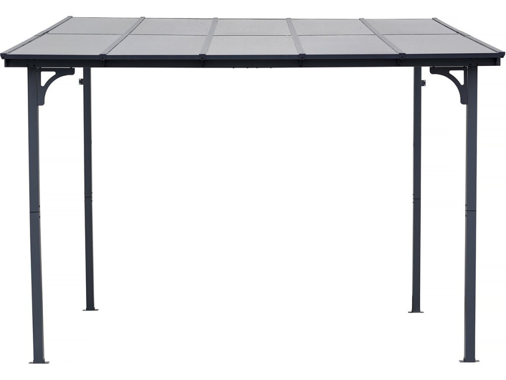 Aanbouwpergola "Marvin" - 3 x 3 m - 304 x 298 x 243 cm - Donkergrijs
