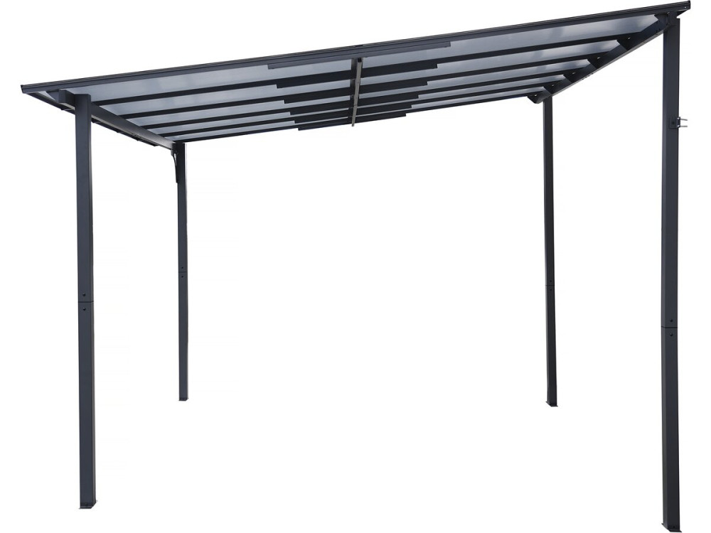 Aanbouwpergola "Marvin" - 3 x 3 m - 304 x 298 x 243 cm - Donkergrijs