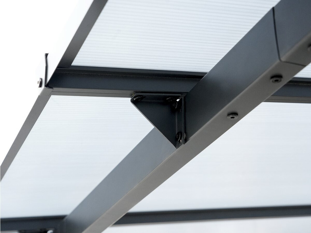 Aanbouwpergola "Marvin" - 3 x 3 m - 304 x 298 x 243 cm - Donkergrijs