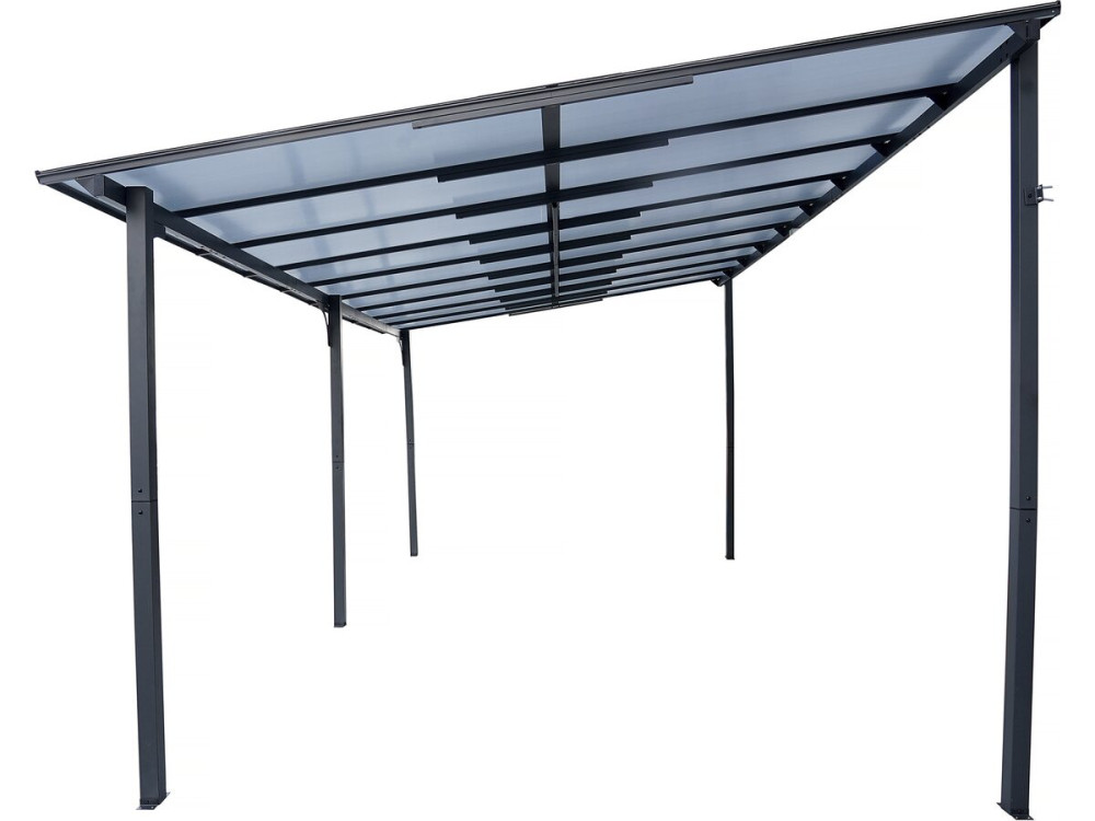 Aanbouwpergola "Marvin" - 5,5 x 3 m - 545 x 298 x 243 cm - Donkergrijs