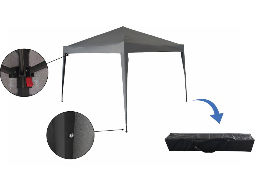 Opvouwbare tuinpaviljoen "Svetlana 3" - 9 m² - 3 x 3 m - Grijs