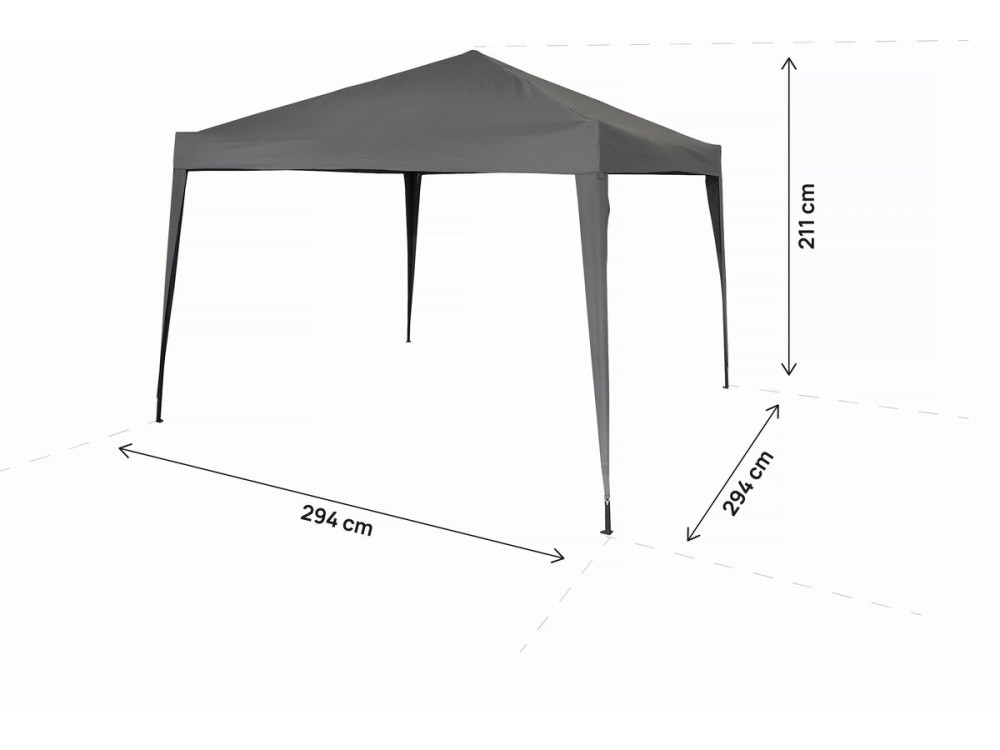 Opvouwbare tuinpaviljoen "Svetlana 3" - 9 m² - 3 x 3 m - Grijs