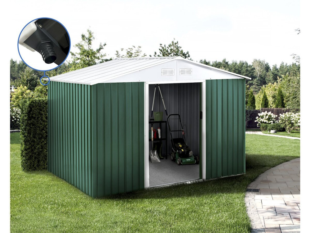 Tuinhuisje metaal - "Rosas " - 7,06 m² met goot - Groen