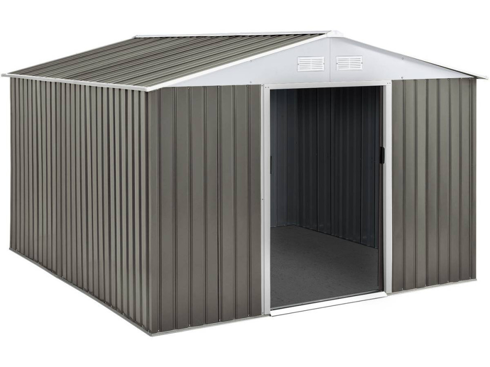 Tuinhuisje metaal "Dallas" - 8,84 m² - Taupe - grijs bruin