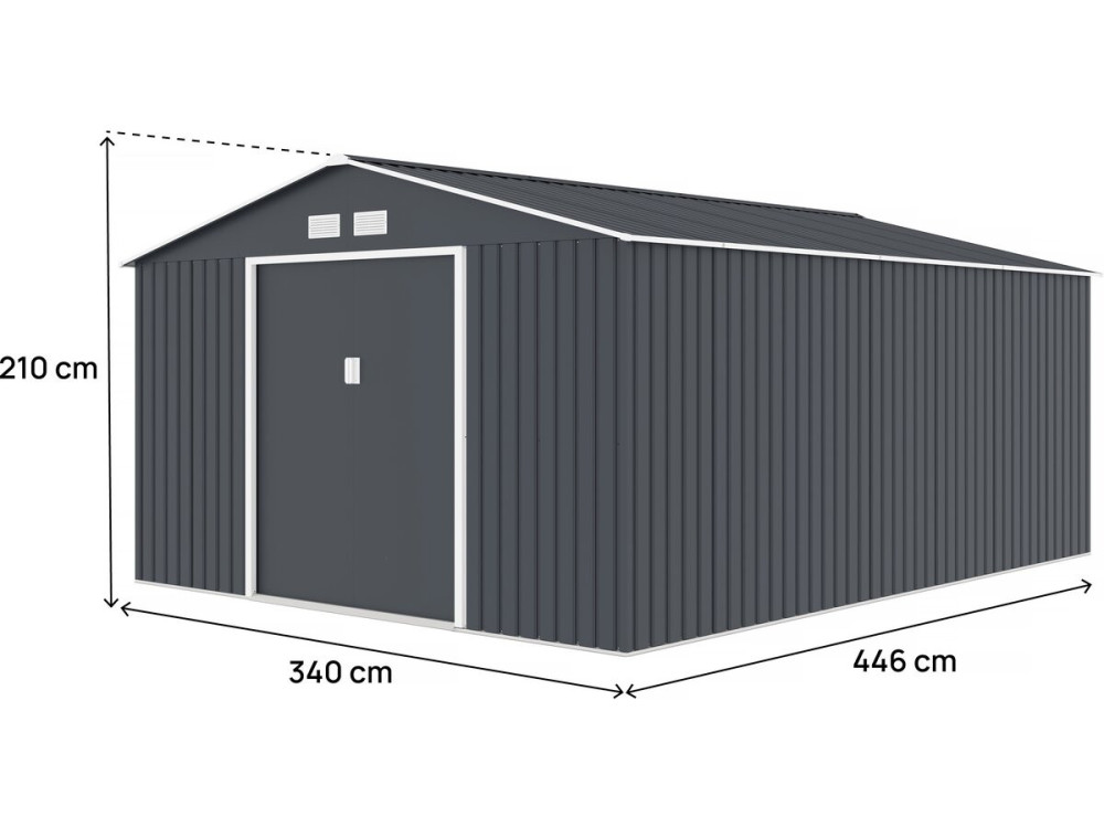 Tuinhuisje metaal "Vegas"- 15 m² - Grijs