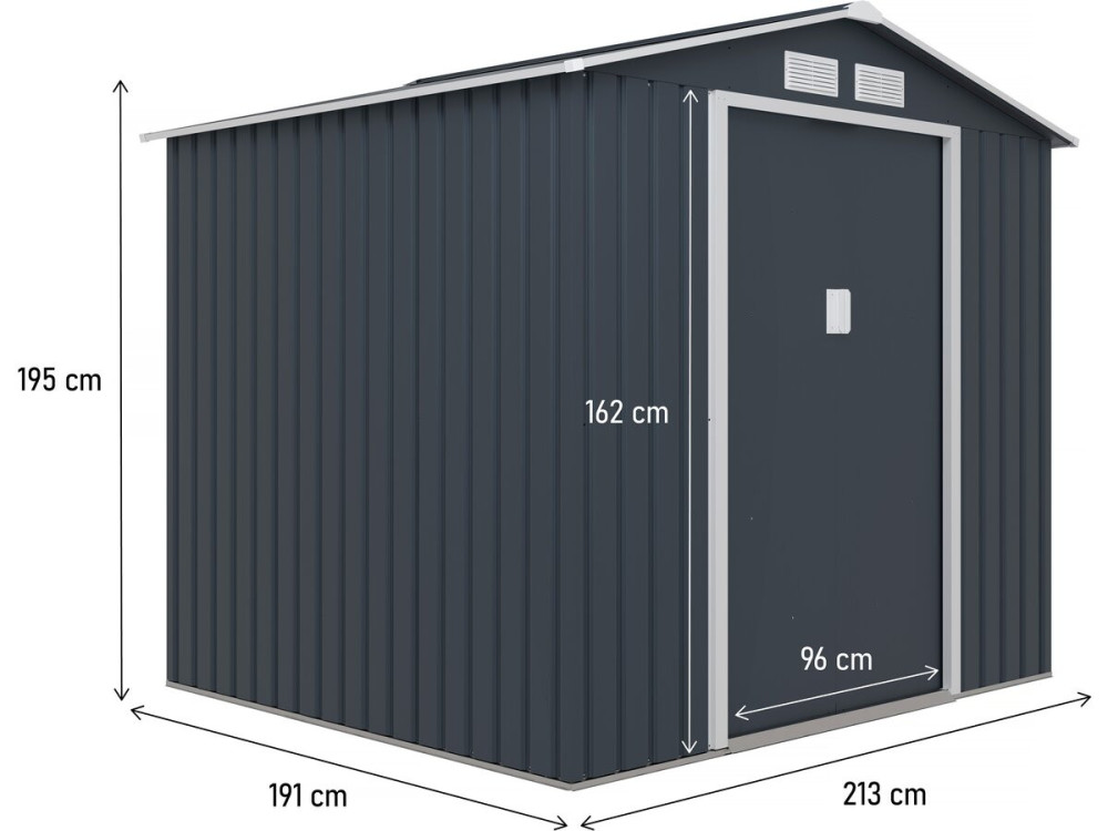 Tuinhuisje metaal "Vegas" - 4,07 m² - Grijs
