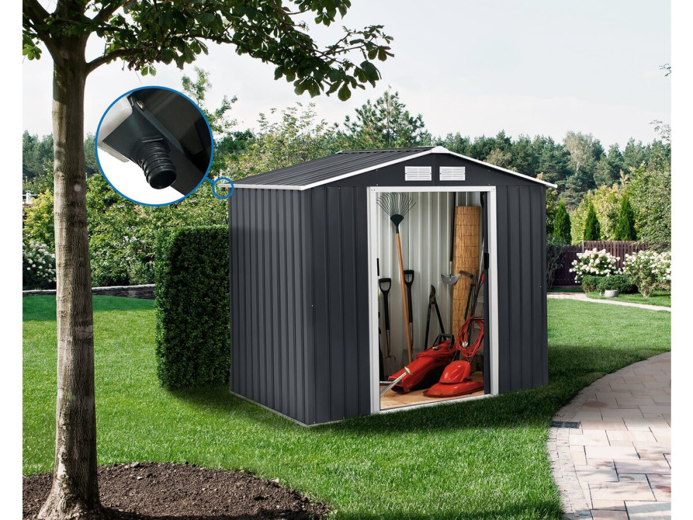 Tuinhuisje metaal met goot 5.29 m² "Vegas" - Grijs
