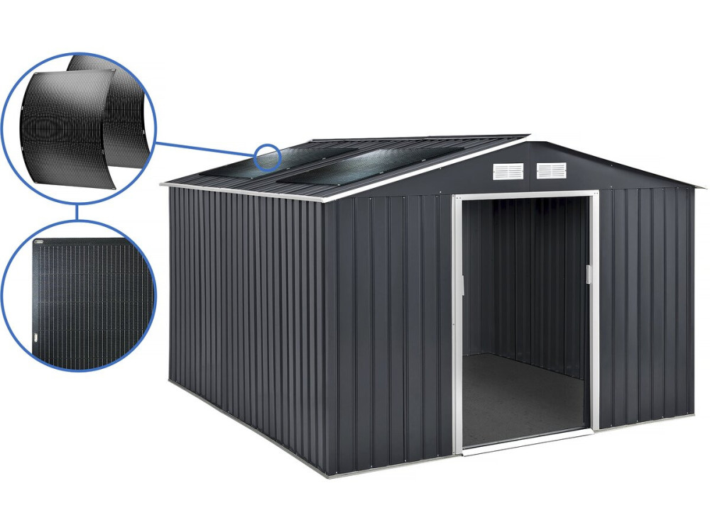 Tuinhuisje metaal - "Vegas"- 15 m² met zonnepanelen - Grijs