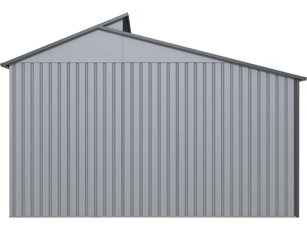 Tuinhuisje met overkapping metaal "Madras" - 9.12 m² - 355 x 257 x 237 cm - Grijs