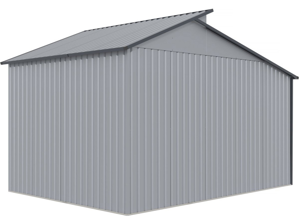 Tuinhuisje met overkapping metaal "Madras" - 9.12 m² - 355 x 257 x 237 cm - Grijs