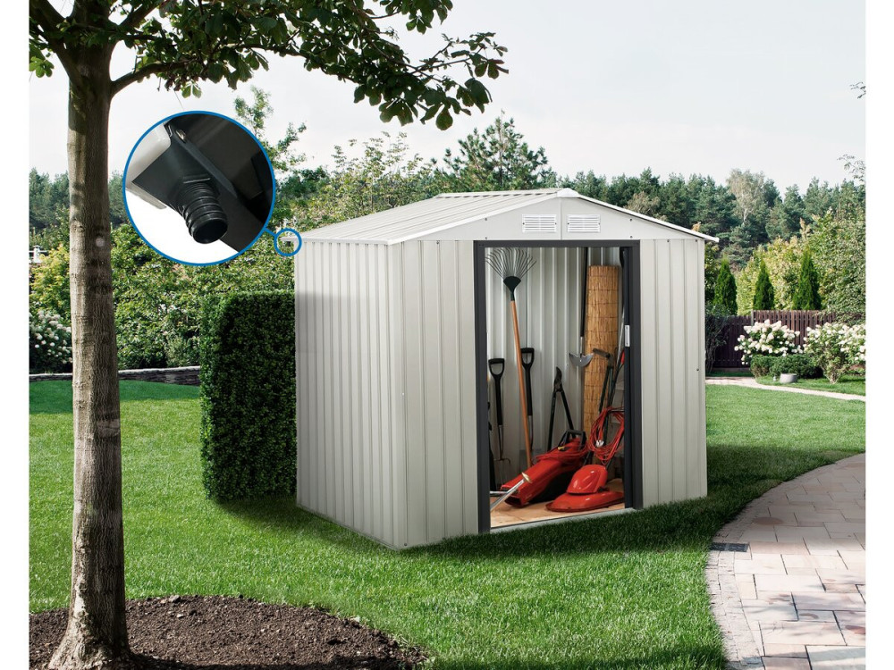 Metalen tuinhuis Nebraska - 2,71 m² met goot