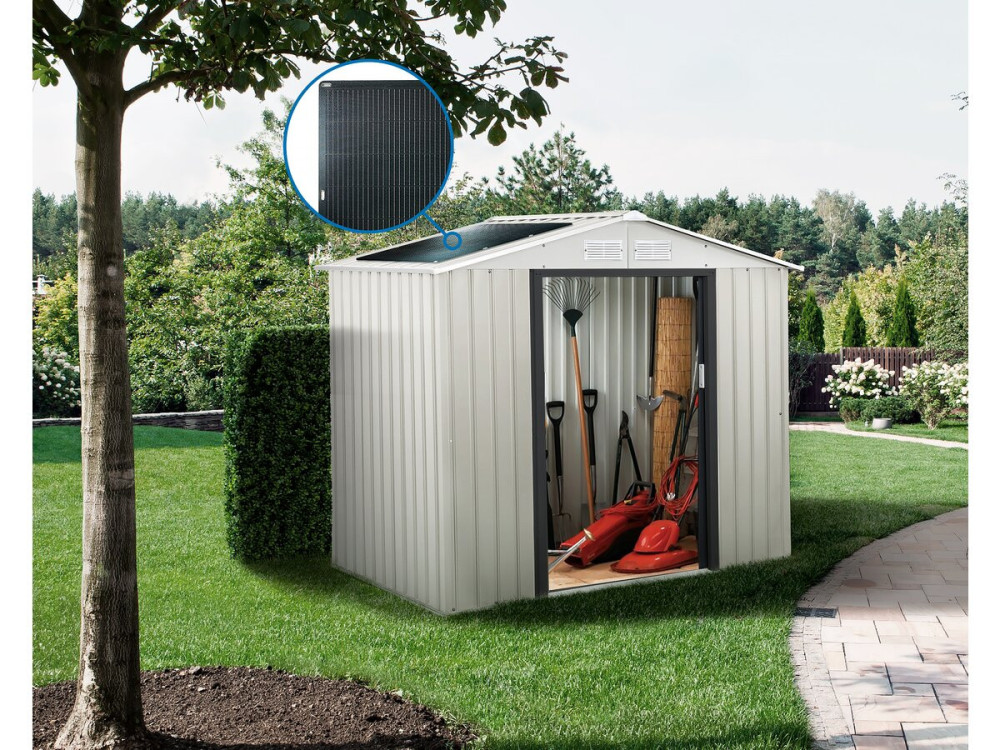 Metalen tuinhuis Nebraska - 4,07 m² met zonnepanelen