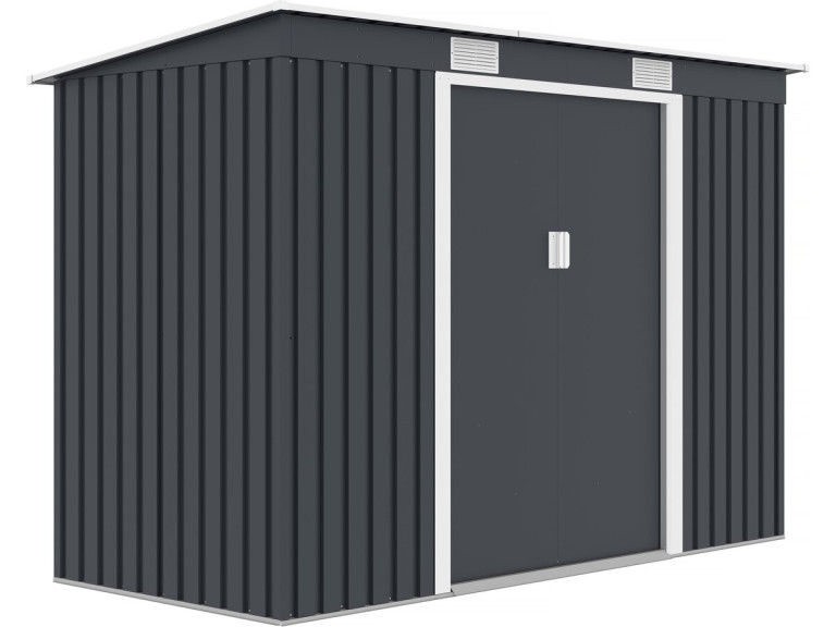 Tuinhuisje metaal "Austin" aflopend dak - 3,14 m2 - Grijs