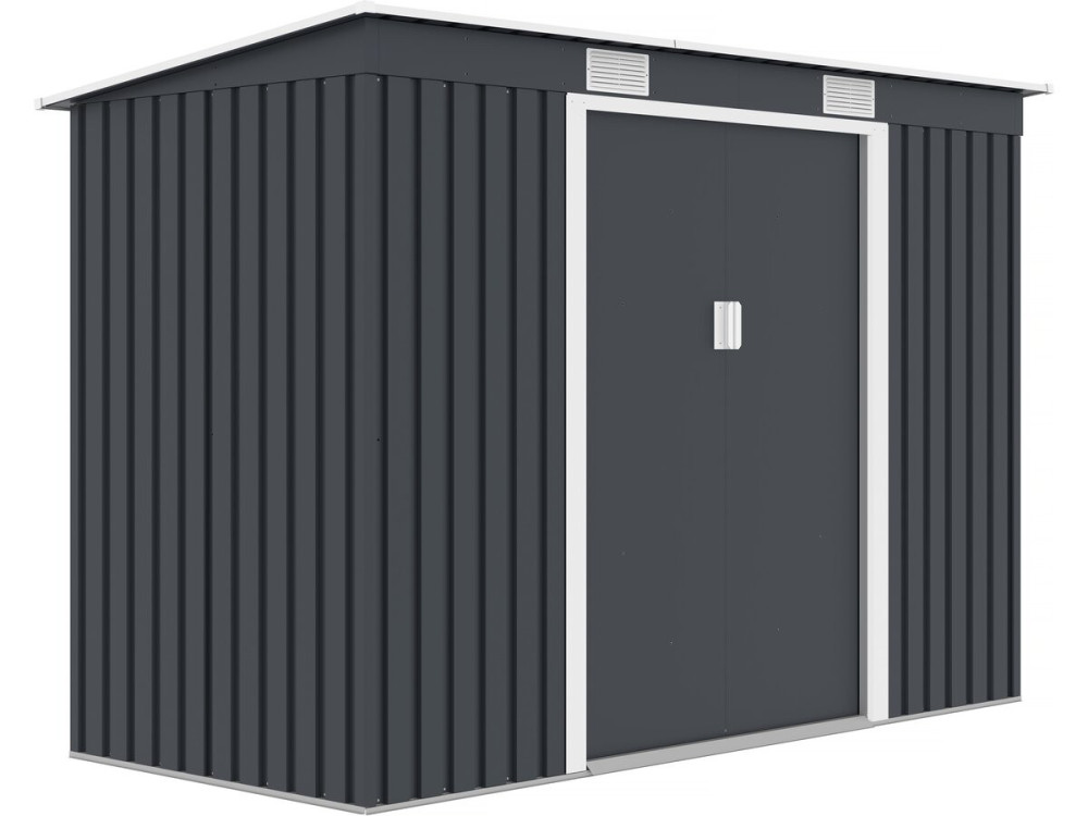 Tuinhuisje metaal "Austin" aflopend dak - 3,14 m2 - Grijs