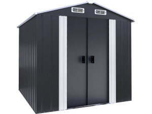 Metalen tuinhuisje met schuifdeuren "Boston" - 4.12 m² - Grijs