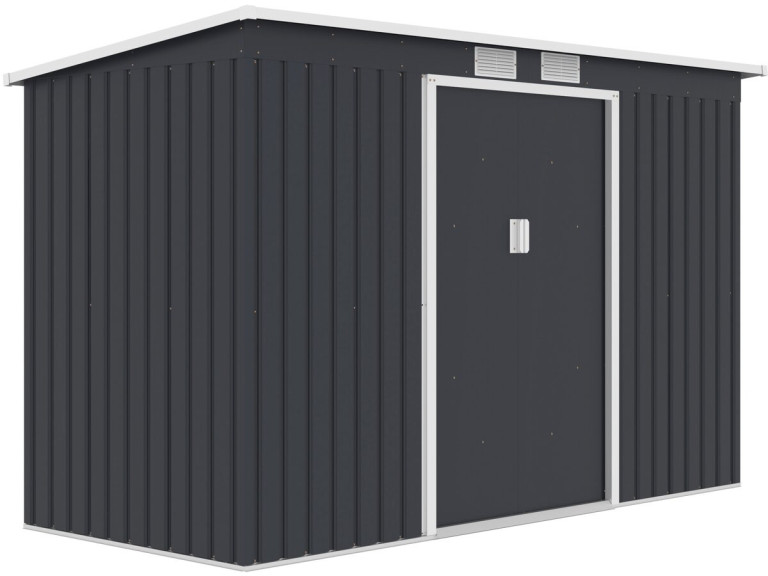 Metalen tuinhuisje met lessenaarsdak "Orlando" - 3,64 m² - Grijs