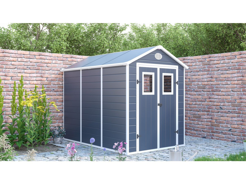 Tuinhuisje resin "Texas" - 5,23 m² - inclusief verankeringsset  - Antraciet