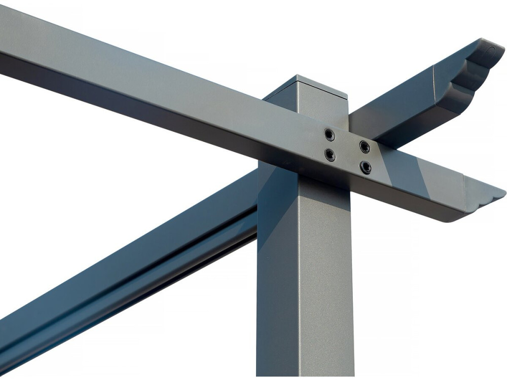 Pergola schaduwdoek harmonicadoek zonwering verstelbaar - 3 x 4 m - Grijs