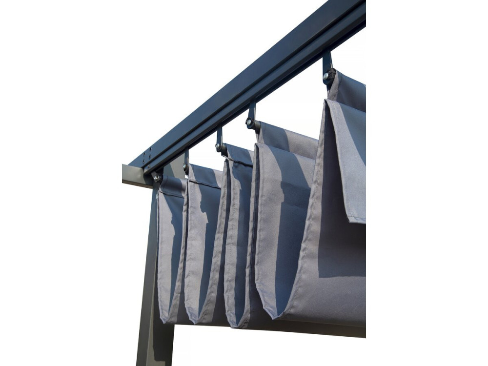 Pergola schaduwdoek harmonicadoek zonwering verstelbaar - 3 x 4 m - Grijs