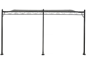 Pergola terrasoverkapping metaal aanbouw luifel zonwering - 3 x 4 m - Grijs