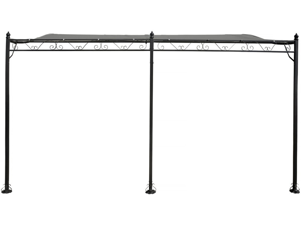 Pergola terrasoverkapping metaal aanbouw luifel zonwering - 3 x 4 m - Grijs