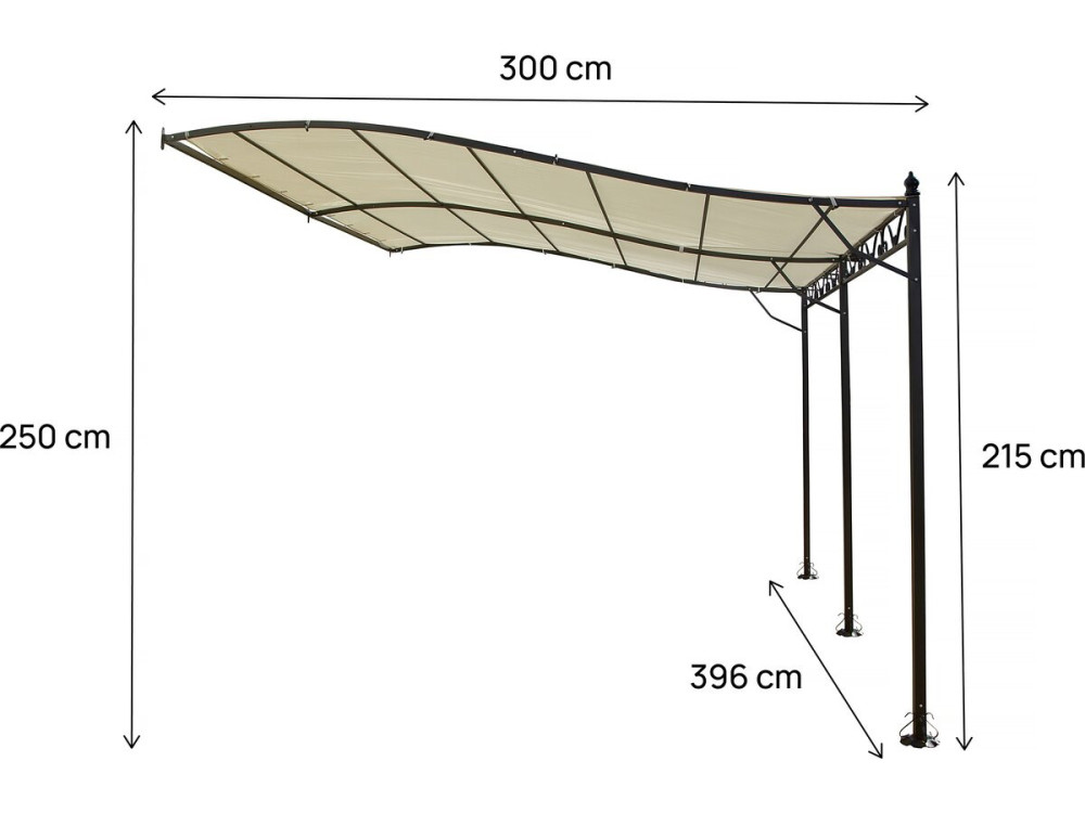 Metalen tuinhuisje - 3 x 4 m - Beige