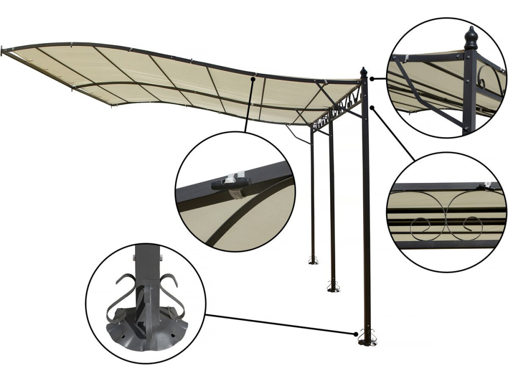 Metalen tuinhuisje - 3 x 4 m - Beige