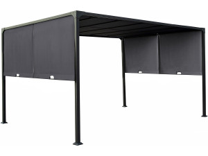 Pergola met metalen schuifdak "Courtenay" - 3 x 4 m - Grijs