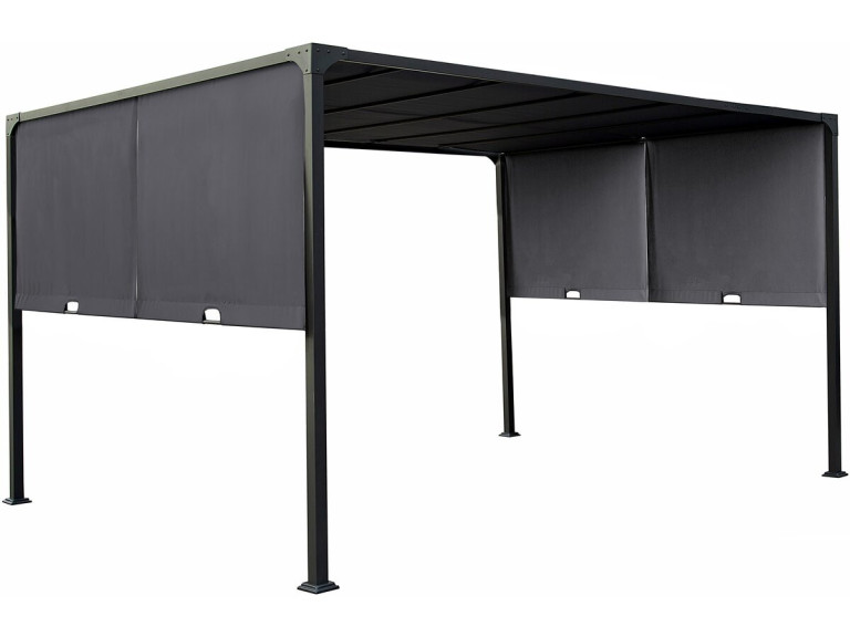 Pergola met metalen schuifdak "Courtenay" - 3 x 4 m - Grijs