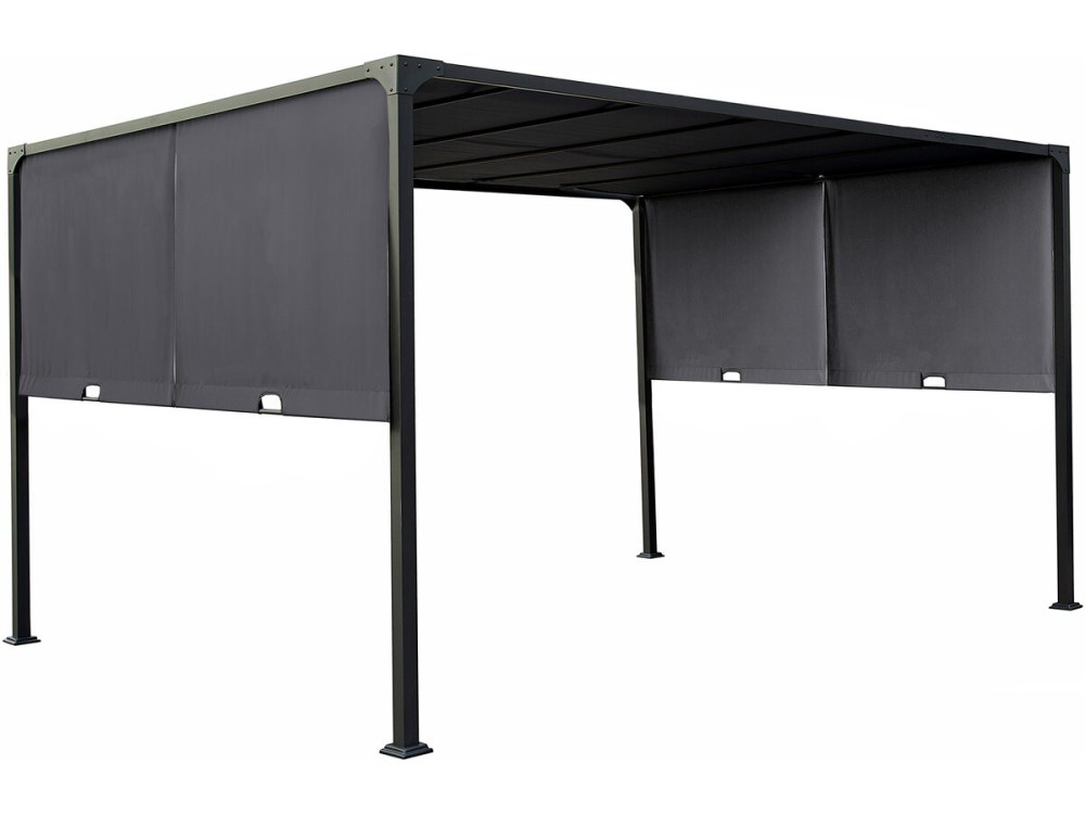 Pergola met metalen schuifdak "Courtenay" - 3 x 4 m - Grijs