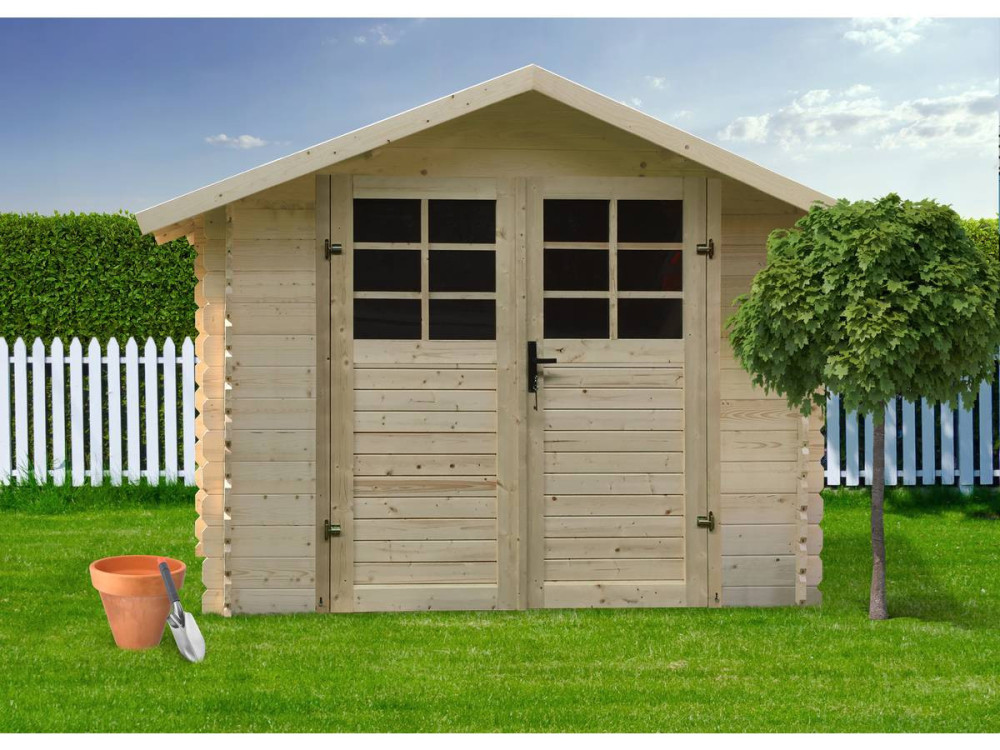 Traditioneel houten tuinhuisje - 8.88 m2 - 2.98 x 2.98x 2.18 m - 28 mm