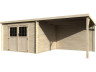 Houten tuinhuis "Eden" met uitbouw - 18.02 m² - 6.05 x 2.98 x 2.09 m - 28 mm