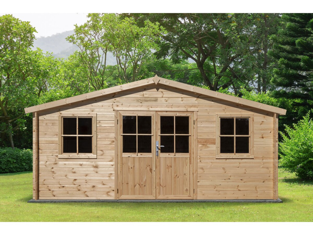 Tuinhuisje hout "Alex" - 20.20 m² - 480 x 400 x 239 cm - 28 mm