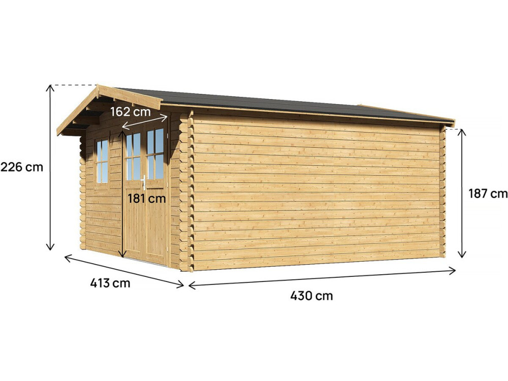 Houten tuinhuisje "Belval" - 18,75 m² - 28 mm