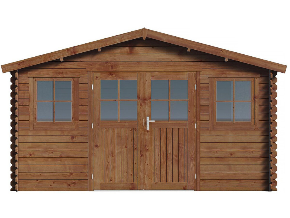 Autoclaaf behandeld bruin houten tuinhuisje "Lormont" - 21.2 m² - 28 mm