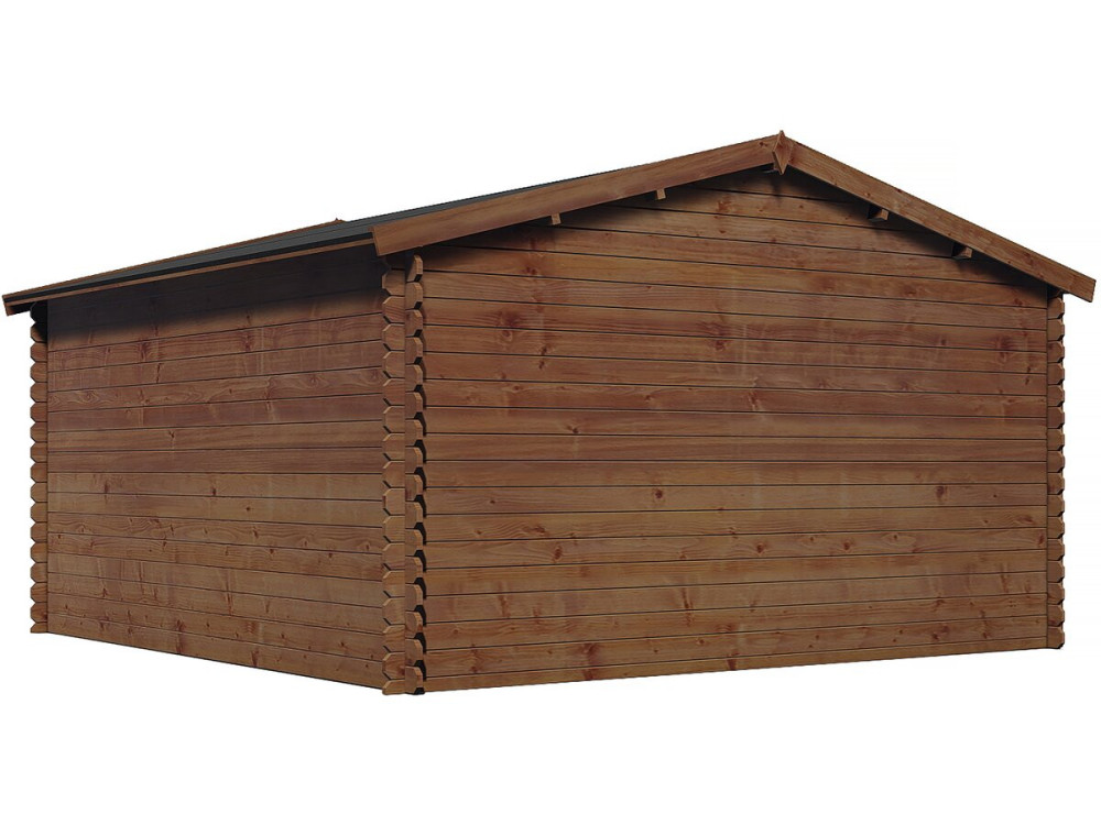 Autoclaaf behandeld bruin houten tuinhuisje "Lormont" - 21.2 m² - 28 mm