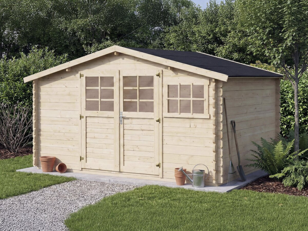 Houten tuinhuis "Rocval" - 456 x 425 x 232 cm - 19,42 m² - 28 mm