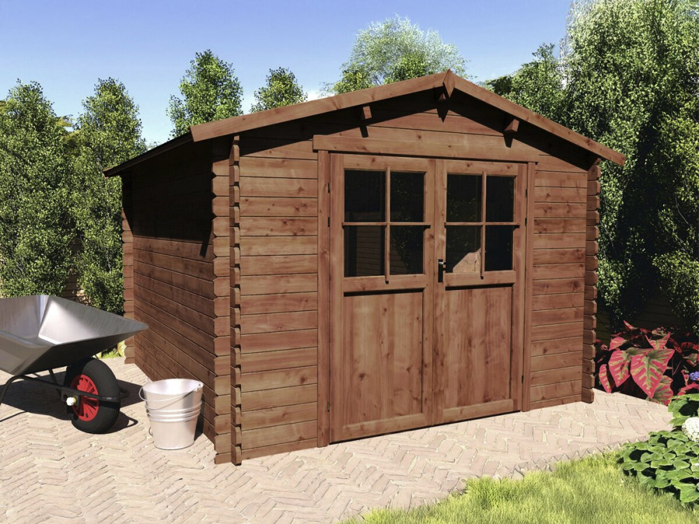 Houten tuinhuisje "Willow" - 9,3 m² - 28 mm - Bruin