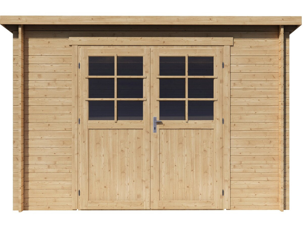Rowan" houten tuinhuisje met enkele helling - 9,5 m² - 28 mm - Beige